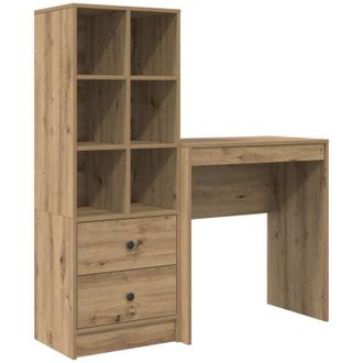 vidaXL Escritorio Con Almacenamiento Con Caj&oacute;n 2 Pcs Roble Artisan Vidaxl