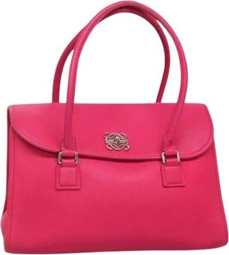Loewe Pre-owned Handbags, female, Pink, Size: ONE SIZE Pre-owned Leather Handbag