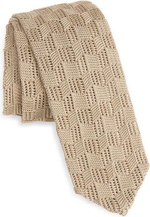 BOSS Cotton Knit Tie in Beige at Nordstrom