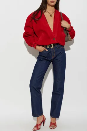 Versace Suede Jacket, Womens, Red