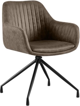 Clp Silla De Comedor Welby Gris Simil Cuero Vintage