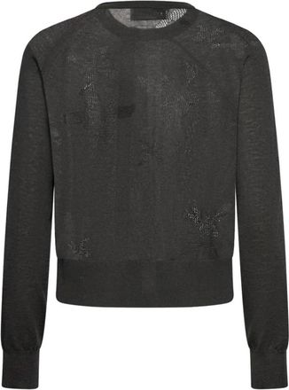 John Richmond Cardigan met ronde hals - Dames - Vesten - Zwart - XS - Wol - Truien & Vesten