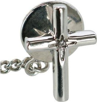 Ascentix Mens Elegant Cross Tie Tack with Crystal Center for Formal Wear in Silver at Nordstrom