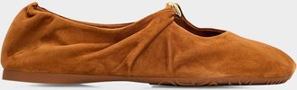 Loewe Pebble Suede Ballerina Flats
