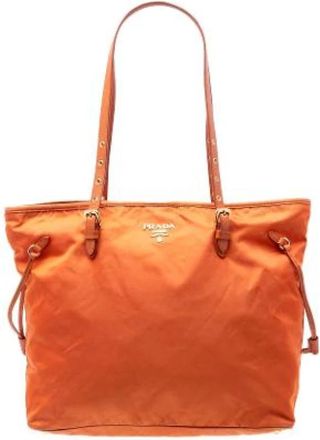 Prada Pre-owned Nylon Tote Bag - Dames - Vintage Shopper - Oranje - ONE Size - Nylon - Vintage
