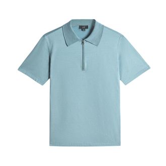 Dunhill Rib Collar Cotton Polo Shirt, Size Small