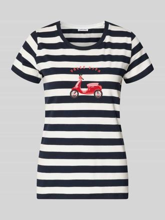 More & More More & More T-Shirt mit Motiv-Print und Rundhalsausschnitt in Marine, Gr&ouml;&szlig;e 34