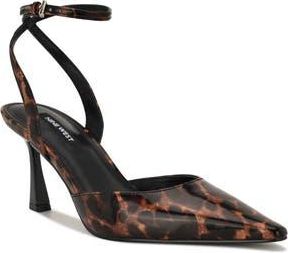 Nine West Kellie Ankle Strap Pointed Toe Pump in Dark Brown at Nordstrom Rack, Size 9.5