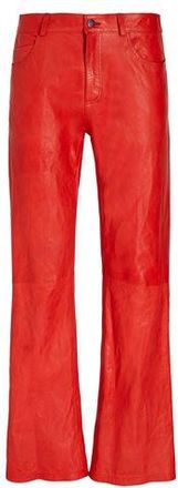 8 by YOOX CRACKED LEATHER FLARE PANTS