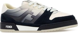Fendi Mens Multicolor Leather Match Sneakers Navy+bianco Navy