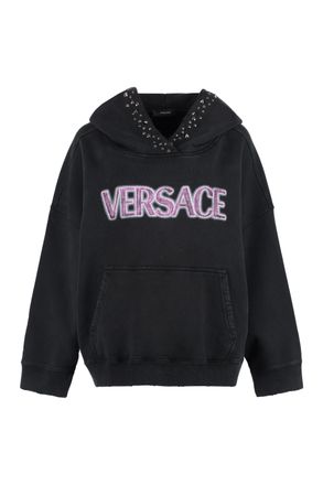 Versace Womens Black Cotton Oversize Sweatshirt - Size EU 34 (Womens)