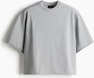 H&M T-Shirt in Oversized Fit - Graumeliert