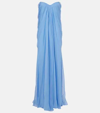 Alexander McQueen Vestido bustier de fiesta de seda