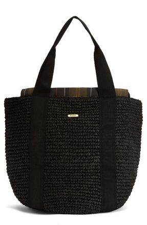 Barbour Lily Beach Raffia Tote in Black at Nordstrom