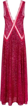 Elisabetta Franchi Ab-366-32E2-V740 - Dames - Avondkleed - Roze - L - Polyester - Kleedjes