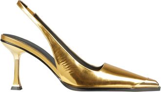 Stine Goya Metalen Cap Sling Back Hakken - Dames - Pumps - Geel - 37 EU - Leer - Schoenen