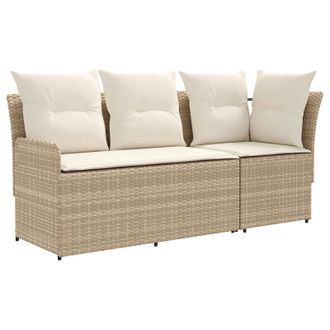 vidaXL Sof&aacute; De Jard&iacute;n Con Brazo Y Sof&aacute; En Esquina Con Almohada 2 Pieza Vidaxl