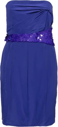 Versace Abito in cotone con paillettes - Blu
