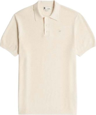 G-Star Gebreide Polo - Heren - Polos - Beige - L - Katoen - Tops