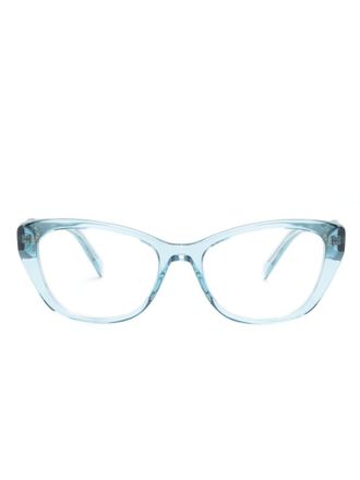 Prada cat-eye frame glasses - women - Acetate - 53 - Blue