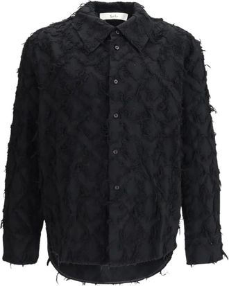S&eacute;fr Black Fringed Cotton Shirt