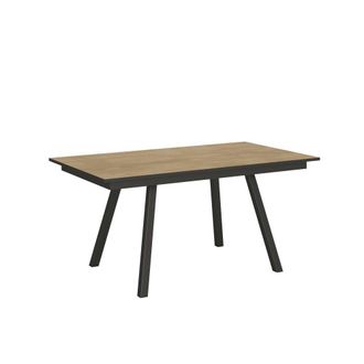 Itamoby Mesa extensible 90x160/220 cm efecto madera roble natural, hierro