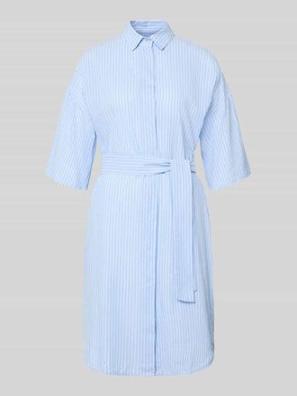 0039 Italy 0039 Italy Knielanges Hemdblusenkleid mit Bindeg&uuml;rtel Modell DERBY in Hellblau, Gr&ouml;&szlig;e XXL