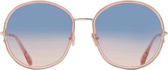 Tom Ford HUNTER-02 Blue Gradient Round Ladies Sunglasses FT0946 72W 58