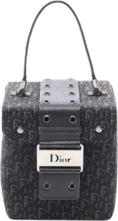 Dior Pre-owned Street Chic Trotter Canvas Leather Handbag - Dames - Vintage Mini Tas - Zwart - ONE Size - Leer - Vintage