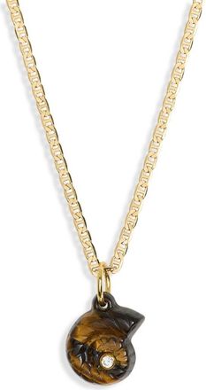 CHILD OF WILD Protection Cove Tigers Eye Pendant Necklace in Gold at Nordstrom