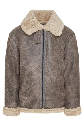 Infinity Leather Mens Grey B3 WW2 Sheepskin Flying Aviator Jacket-Houston - Size X-Small