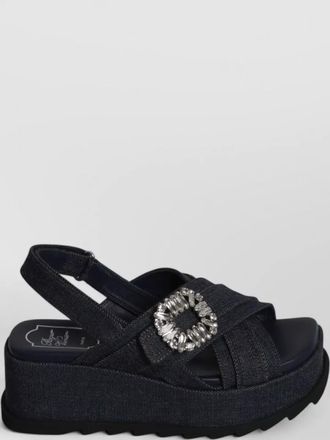 Roger Vivier denim wedge sandals