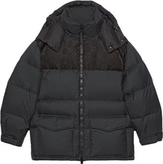 Gucci Nylon Down Jacket With GG Inserts Black 762558-Z8BNG-1000