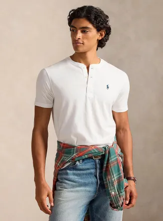 Polo Ralph Lauren Polo Shirt Ralph Lauren - Mens Slub jersey Henley Shirt T-shirt