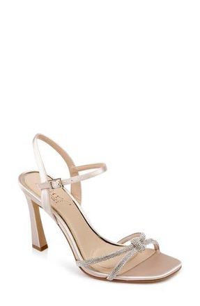 Badgley Mischka Madison Ankle Strap Sandal in Champ Sati at Nordstrom Rack, Size 10