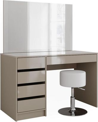 Vicco Tocador Sherry, Gris, 120 Cm Con Taburete Vicco