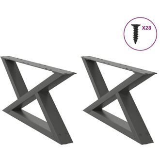 vidaXL Vidaxl - Patas Para Mesa De Centro (2 Unidades), Antracita, 70 X (30-31,3) Cm, Acero