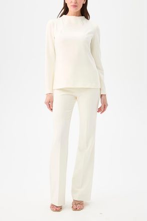 Trina Turk Baz High Neck Suiting Top in Winter White at Nordstrom, Size 14