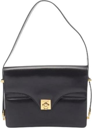 Celine Pre-owned Leren Schoudertas - Dames - Pre-owned - Zwart - Maat: ONE Size Leer
