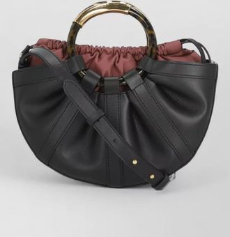 Coccinelle leather bucket bag shoulder strap handles