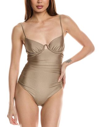 SIMKHAI Laine Ruched Cup Underwire One-Piece