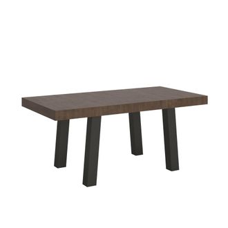 Itamoby Mesa extensible 90x200/304 cm efecto madera nogal, hierro
