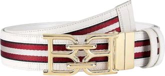 Bally 6300012 Mens B Chain White Leather Adjustable Reversible Belt