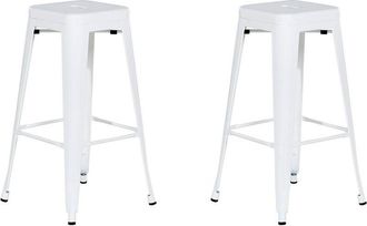 Beliani Set of 2 Bar Stools CABRILLO Metal White