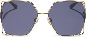 DIFF Eyewear Donna IV 61mm Gradient Polarized Square Sunglasses in Gold /Midnight at Nordstrom