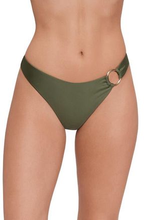 Steve Madden Scoop Front Ring Hipster Bikini Bottoms in Olive at Nordstrom, Size X-Large