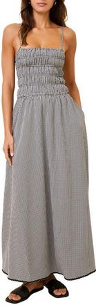 Solid & Striped The Delta Gingham Cotton Maxi Sundress in Blackout at Nordstrom, Size X-Small