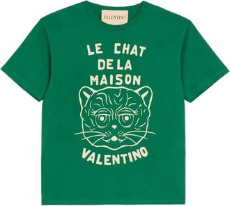 Valentino Garavani T-shirt in cotone con stampa - Verde