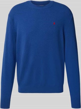 Replay Strickpullover aus Lanawoll-Mix mit Rundhalsausschnitt in Blau, Größe XXL