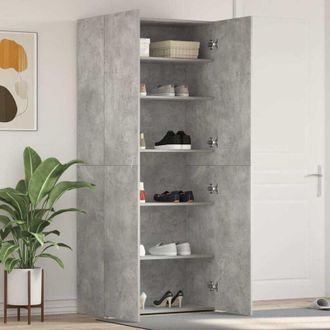 vidaXL Vidaxl - Armario Para Zapatos Con Estante Gris 80 X 35.5 X 180 Cm